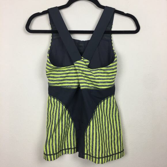 Lululemon Swift Athletic Tank Top Size 8 Yellow Gray Striped - Picture 7 of 11